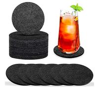Posavasos en Fieltro de Fieltro Redondos Juego de 16 Coasters para Bebidas frías y Calientes,Lavables para Familia, Bares, Bebidas, Tazas, jarrones,Velas en su Mesa de Comedor(Gris Oscuro)