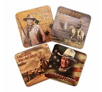Posavasos John Wayne - Juego de 4: American Legends- Courage- I'Ll Shoot...- Man'S Got...