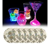 Posavasos LED,Posavasos Luminosos,3 Modos de Luz,Luces LED Autoadhesivas para Botellas,Posavasos de Colores LED para Fiestas,Bares,Navidad,Bodas,6 Piezas