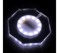 Posavasos LED Recargables con luz para Bebidas, 3 Modos de iluminación, portavasos para Cerveza, cócteles y Vino, Fiestas, Bodas, Bares y Discotecas. (Blanco, Octogonal)