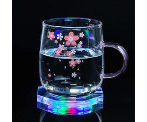 Posavasos LED Recargables con luz para Bebidas, 3 Modos de iluminación, portavasos para Cerveza, cócteles y Vino, Fiestas, Bodas, Bares y Discotecas. (Color, Octogonal)