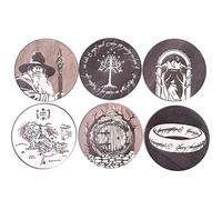 Posavasos LOTR Il Sìgnorè deglì deglì anellì, 6 unidades, hobbit, novela, para té, posavasos, bebidas, desayuno, cerveza, niños, ideas de regalo, películas, gadgets
