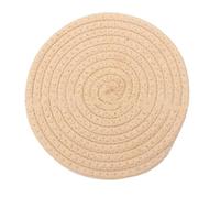Posavasos para Bebidas, 2 Posavasos absorbentes de 4,3 Pulgadas, tapete Redondo Tejido de algodón para Tazas (Caqui)