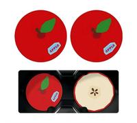 Posavasos para coche con patrón de frutas, diseño de manzana, naranja, de piel, antideslizante, resistente al calor, fácil de limpiar, posavasos impermeables para coche, oficina en casa