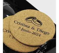 Posavasos Personalizados de Corcho Ecológico Sostenible - Pack de 2, Hogar y Oficina | Hecho con Materiales Naturales y Eco-Friendly. Personalízalos a tu Gusto.