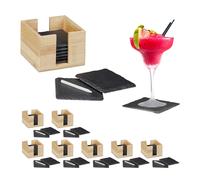 Posavasos pizarra, Set 64 bandejas pizarra, Platos sushi, Salvamanteles grises