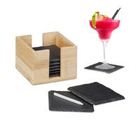 Posavasos pizarra, Set ocho bandejas pizarra, Platos sushi, Salvamanteles grises