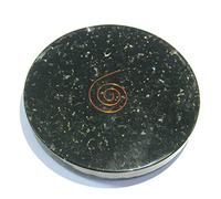 Posavasos redondo de turmalina negra de 107 gramos con cristal de curación Reiki FENG Shui para el hogar, oficina, regalo de energía psíquica metafísica, deflector de meditación espiritual