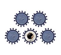 Posavasos redondos absorbentes - 5 piezas Boho antideslizantes modernos | Posavasos de algodón tejido de 14 cm con pompones para bebidas - Para decoración del hogar, dormitorio, cui