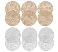 Posavasos Redondos De 12 Piezas, Posavasos De Mesa Aislados, Juego De Posavasos Dorado Plateado, Manteles Individuales De Pvc, Almohadillas Protectoras De Mesa