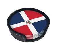Posavasos redondos de cuero de República Dominicana (juego de 6) decoraciones de mesa delicadas y suaves, adecuados para tazas de café, tazas, etc.