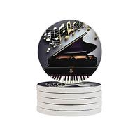 Posavasos redondos de diatomita con notas musicales, posavasos de jabón para bebidas, decoración del hogar para sala de estar