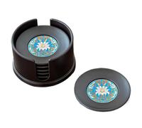 Posavasos té Kung Fu, Juego de 6 Posavasos Redondos, Accesorios la Ceremonia del té, protección contra el Calor, for Colocar Tazas de té en casa, la Oficina o el salón té(Brown)