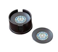 Posavasos té Kung Fu, Juego de 6 Posavasos Redondos, Accesorios la Ceremonia del té, protección contra el Calor, for Colocar Tazas de té en casa, la Oficina o el salón té(White)
