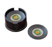 Posavasos té Kung Fu, Juego de 6 Posavasos Redondos, Accesorios la Ceremonia del té, protección contra el Calor, for Colocar Tazas de té en casa, la Oficina o el salón té(Yellow)