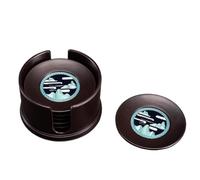 Posavasos té Kung Fu, Juego de 6 Posavasos Redondos, Accesorios la Ceremonia del té, protección contra el Calor, for Colocar Tazas de té en casa, la Oficina o el salón té(Black)
