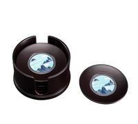 Posavasos té Kung Fu, Juego de 6 Posavasos Redondos, Accesorios la Ceremonia del té, protección contra el Calor, for Colocar Tazas de té en casa, la Oficina o el salón té(Blue)