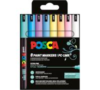 POSCA 181752 - Set de rotuladores POSCA, 8 rotuladores acrílicos PC-1MR, rotuladores permanentes con punta redonda de 0,7 mm