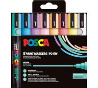 POSCA 182552 - Set de rotuladores POSCA, 8 rotuladores acrílicos PC-5M, rotuladores permanentes con punta redonda de 1,8-2,5 mm