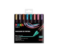 Posca estuche marcadores pc-5m colores metálicos 8 uds
