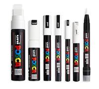 Posca Juego de 7 rotuladores de pintura (PC-1MR, PC-1M, PC-3M, PC-5M, PC-8K, PC-17K, PCF-350, tinta blanca