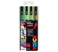 Posca Lote de 4 marcadores de pintura PC-3M en estuche de plástico - Tonos verdes