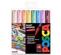 Posca - Marcadores de Pintura artística PC-1M - Juego de 8 - en Estuche de plástico (Tonos Pastel)