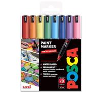 Posca - Marcadores de pintura PC-1MR Art - Punta de 0,7 mm - Juego de 8 - en cartera de plástico (tonos arcoíris)