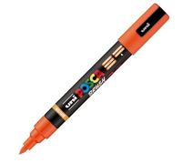 POSCA Mitsubishi Pencil - Rotulador PC5BR - Punta de cepillo mediano, semiflexible, pintura a base de agua, todo soporte, color naranja oscuro