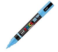 POSCA Mitsubishi Pencil - Rotulador PC5BR - Punta de cepillo mediano, semiflexible, pintura a base de agua, todo soporte, color azul claro