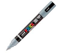 POSCA Mitsubishi Pencil - Rotulador PC5BR - Punta de cepillo mediano, semiflexible, pintura a base de agua, todo soporte, color gris