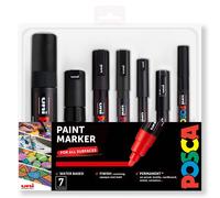 Posca Negro Conjunto De 7 Bolígrafos (PC-17K, PC-8K, PC-5M, PC-3M, PC-1M, PC-1MR
