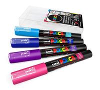 Posca - PC-1M Marcadores de pintura artística - Juego de 4 - en estuche de plástico (tonos cielo nocturno)