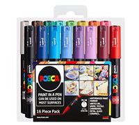 POSCA PC-1M - Rotuladores artísticos de 0,7 mm, juego de 16 bolígrafos en cartera
