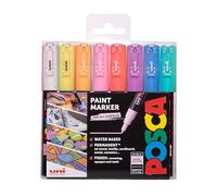 Posca PC-1M - Rotuladores permanentes a base de agua, punta extrafina de alta calidad para artes y manualidades, uso multisuperficie en madera, metal, papel, cartón, vidrio, tela, cerámica y piedra,