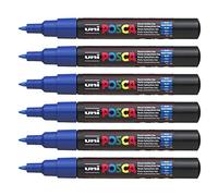 POSCA PC-1MC - Lote de 6 rotuladores de pintura, color azul oscuro