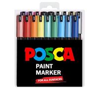 Posca PC-1MR 18 Juego de Bolígrafo - IN Limited Edición Plástico Cartera - Extra Blanco y Negro