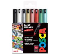 Posca - PC-1MR Art Paint Markers - Punta de,7 mm - Juego de 8 - en estuche de plástico (tonos navideños)