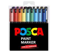 Posca PC-1MR Pintura Arte Marcador 18 Pluma Set - Plástico Cartera - Extra Negro