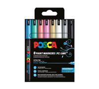 Uni-Ball181709 - Marcador POSCA con punta calibrada, juego de 8, color metálico
