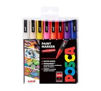 Posca PC-3M - Pack de 16 rotuladores de pintura al agua con punta redondeada, multicolor