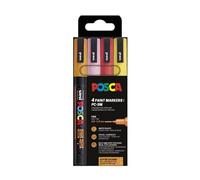 POSCA PC-3ML pack rotuladores con purpurina (redondos de 0,9 a 1,3 mm) 4 unidades