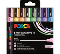 Posca pc-5m/8c estuche de 8 marcadores de pintura - punta de bala 1.8-