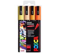 Posca PC-5M - Rotuladores permanentes a base de agua, 1,8-2,5 mm, tonos de amanecer, cartera de 4