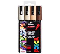 Posca PC-5M - Rotuladores permanentes a base de agua, 1,8-2,5 mm, tonos neutros cálidos, cartera de 4
