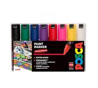 Posca PC-7M - Rotuladores permanentes de punta redonda ancha para arte y manualidades, multisuperficie sobre madera, metal, papel, lona, cartón, vidrio, tela, cerámica, roca, piedra, porcelana, juego
