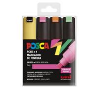 Posca pc-8k estuche de 4 marcadores de pintura - punta biselada acrili