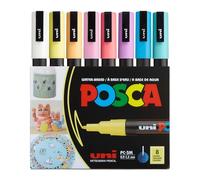 Posca PC3M - Bolígrafo de punta fina, colores suaves, 8 unidades