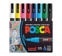 Uni posca Pintura Color Rotulador Punta Fina Juego 8 Color Set (PC-3M8C) Japón