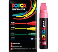 Posca Rotuladores de pintura acrílica a base de agua | Bolígrafo de pintura permanente multisuperficie | Paquete de 1 en embalaje de regalo | Vidrio, tela, madera, etc. | Punta de cincel XXL PC-17K